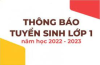 Kế hoạch tuyển sinh vào lớp 1 năm học 2022-2023 trường Tiểu học Lê Lợi