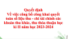 Quyết định Về việc công bố công khai quyết toán số liệu thu - chi tài chính các khoản thu khác, thu thỏa thuận học kì II năm học 2023-2024