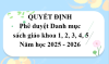 Quyết định phê duyệt Danh mục sách giáo khoa 1, 2, 3, 4, 5 năm học 2025 - 2026